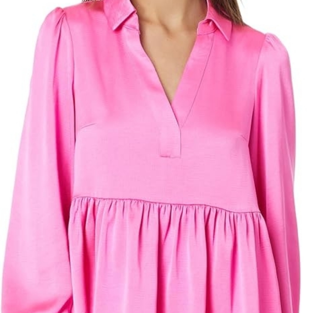 NWT- Lilly Pulitzer Jaylene Cerise Pink Long Sleeve Top- Size 2